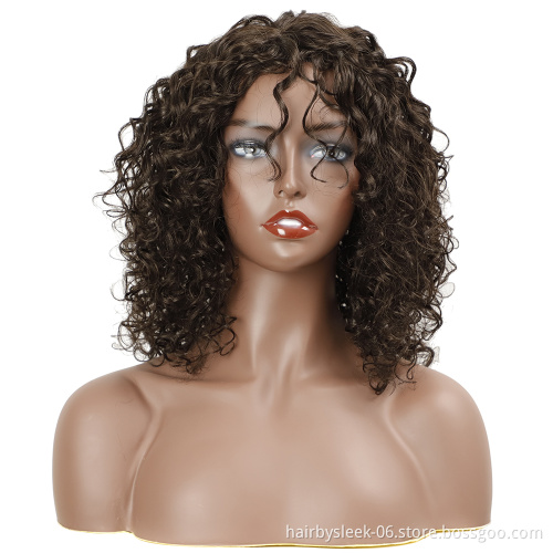 Rebecca fashion style fine Kinky Curly Wig heat resistant bob loose curl synthetic hair wigs short curly wave daily for women